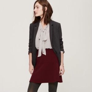 Loft Maroon Flippy Skirt
